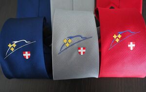 Cravate - trois coloris disponibles : Rouge, Bleu marine ou Gris - 100% polyester