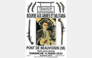 11ème BOURSE AUX ARMES ET MILITARIA - PONT DE BEAUVOISIN